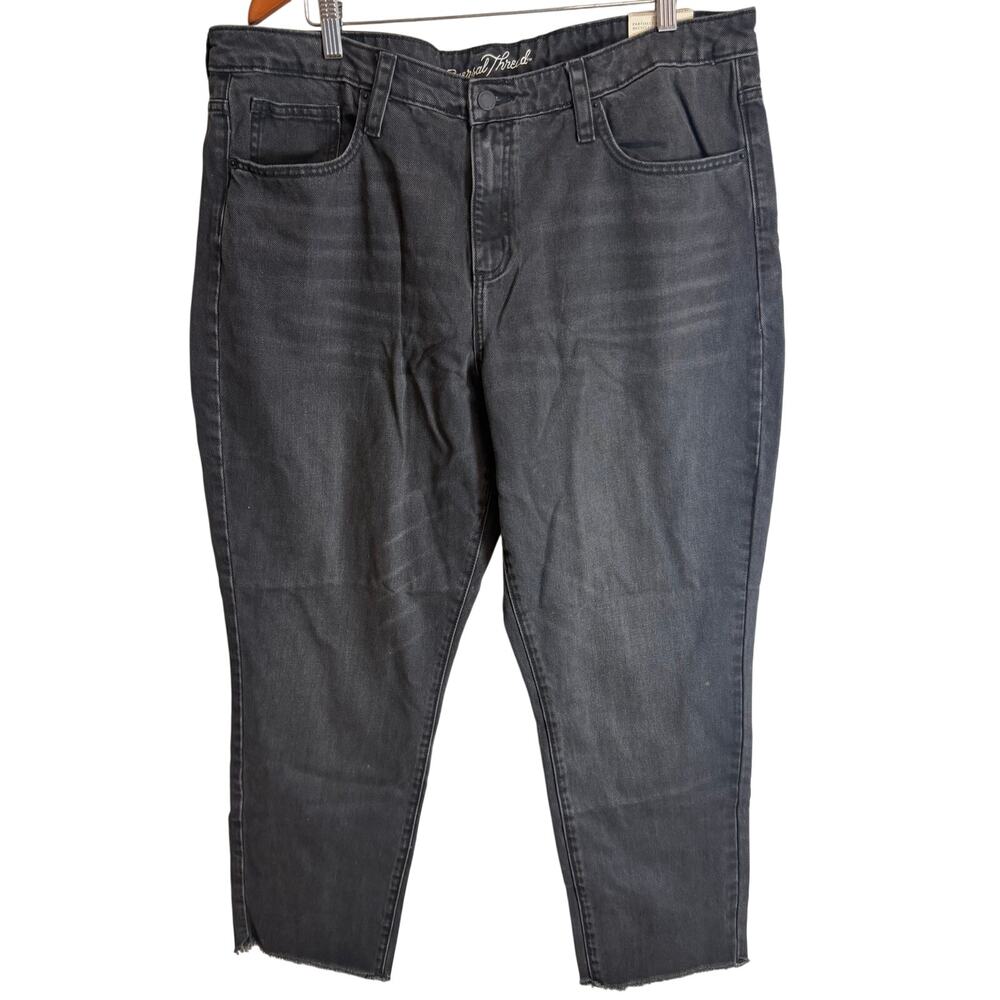 Universal Thread High Rise Straight Jeans Womens Size 16 Gray Raw Hem New